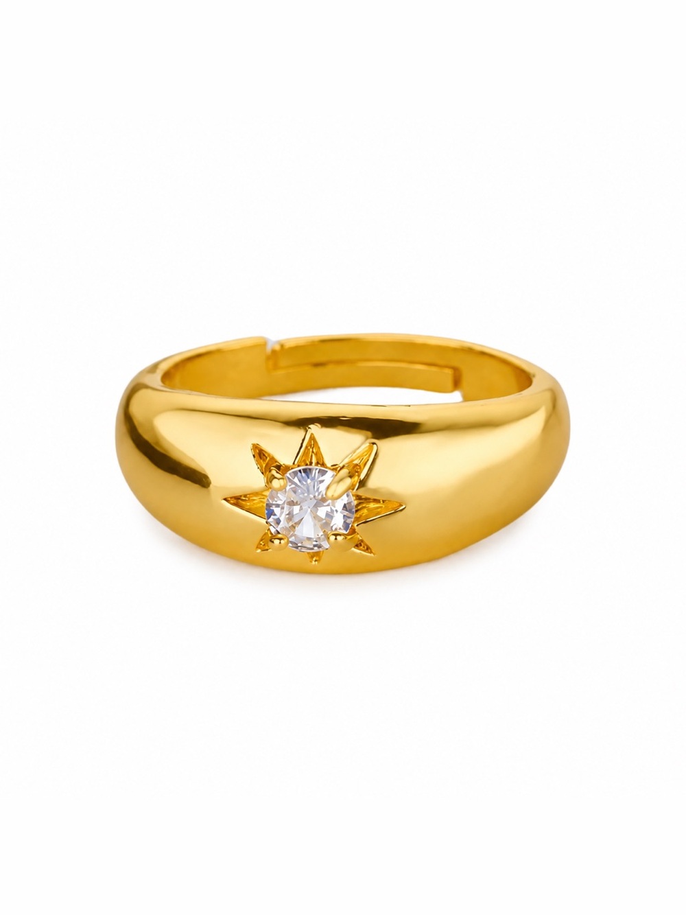 Gold Starburst Ring | PVD Gold Coated Copper Adjustable Ring